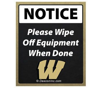 Wipe Off Equipment Sign