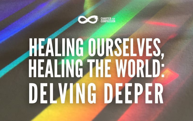 Prism lights with title: Healing ourselves, healing the world: Delving deeper