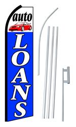 Auto Loans Swooper/Feather Flag + Pole + Ground Spike
