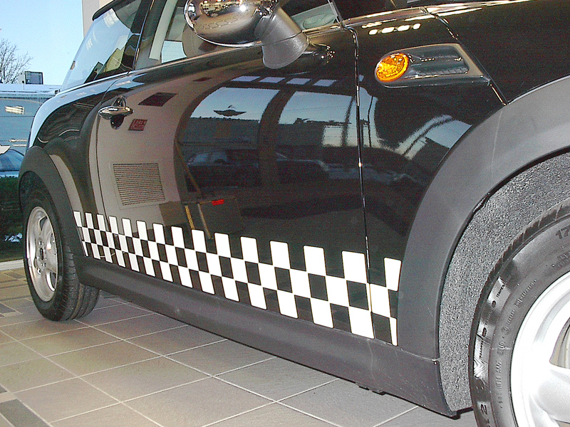 2011 MINI Cooper Black with White Checkers