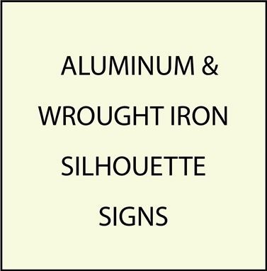 M-7980 - Aluminum and Wrought Iron Silhouette Hanging Signs