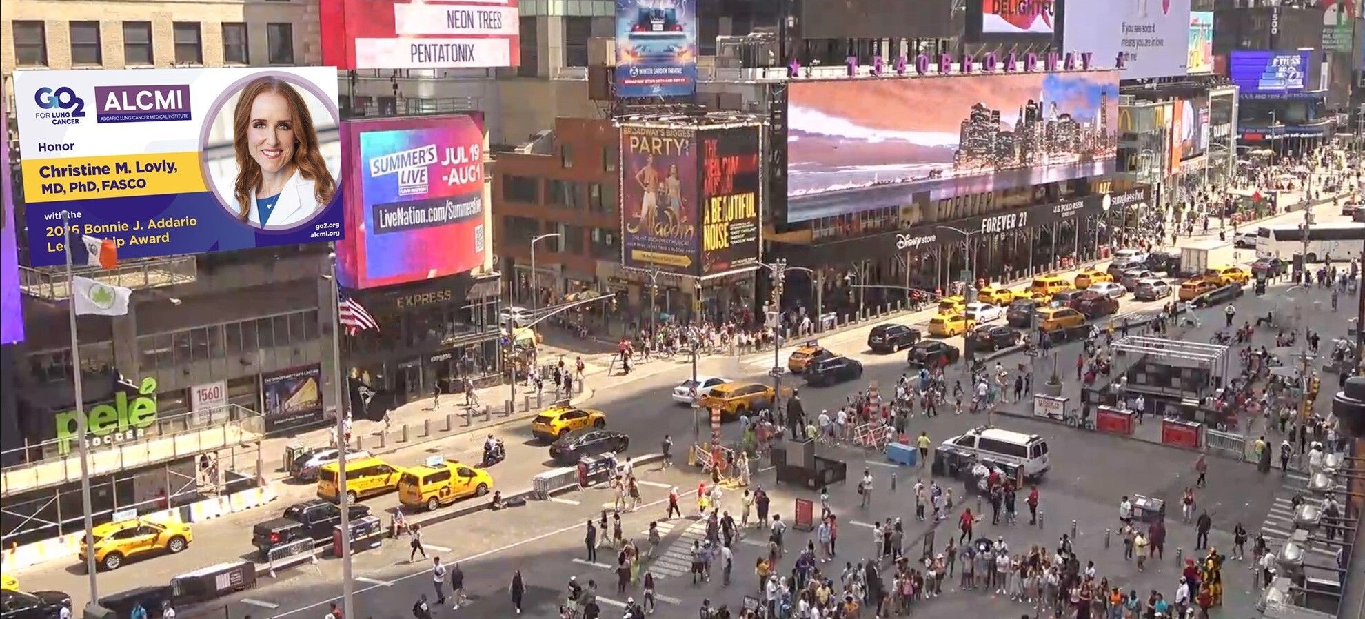 photo os award winners showcased in Times Square