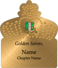 GOLDEN CROWN BLING NAME BADGE