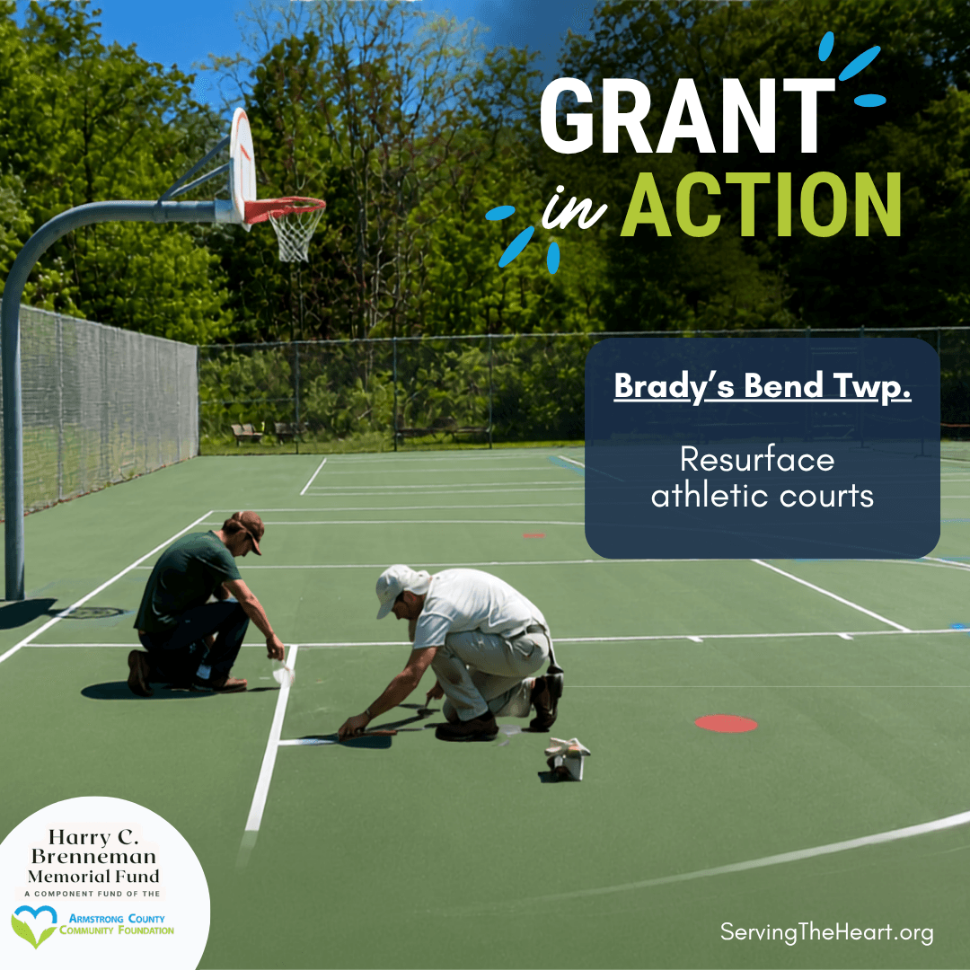 New resurfaced athletic courts in Brady's Bend Township with fresh playing surface and open space for basketball, pickleball, and community recreation.