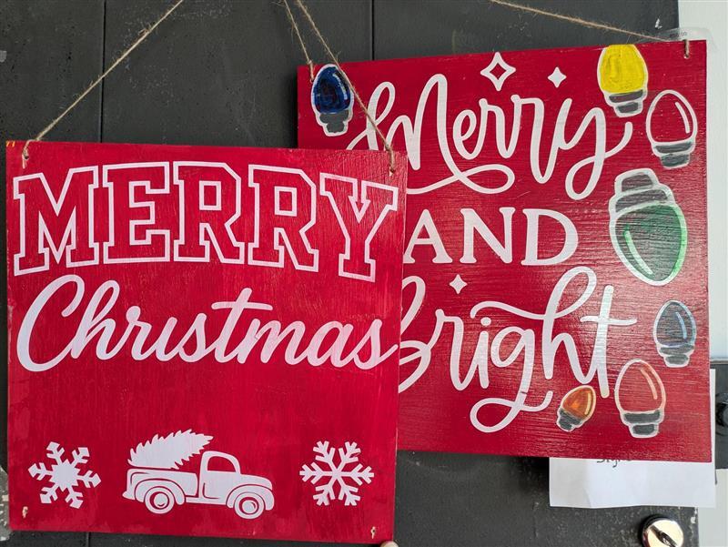 Merry and Bright Double Sided Sign