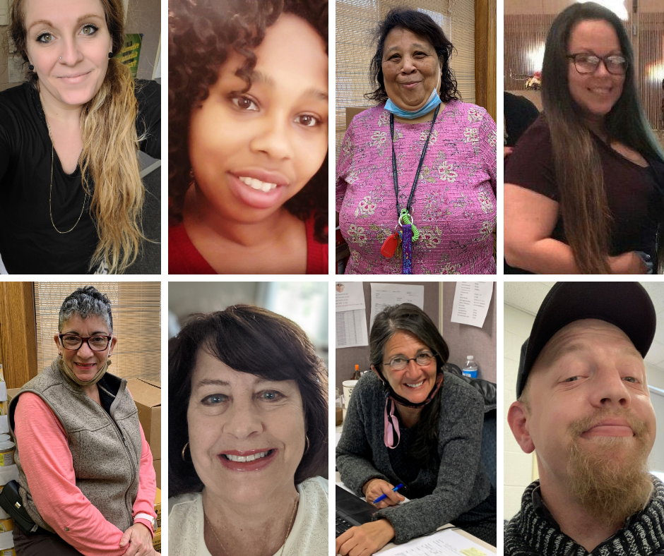 Collage-style photo showing 8 department staff.