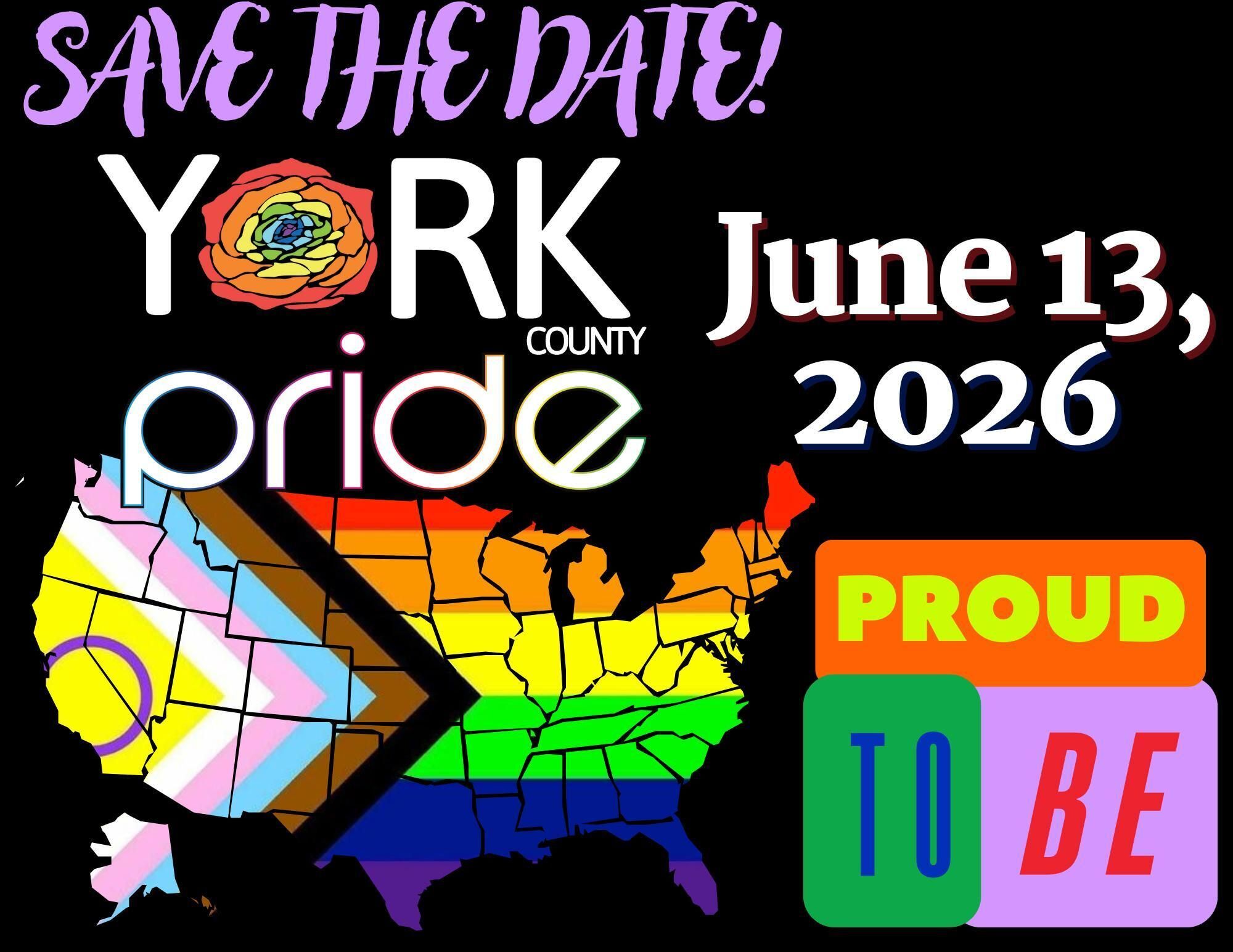 Save The Date York County Pride June 13, 2026
