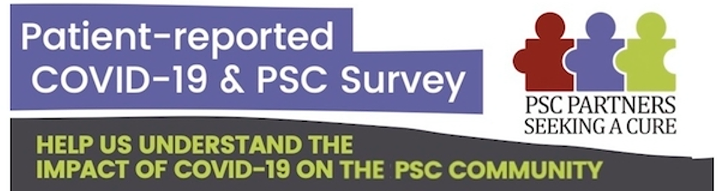 This is a graphic for the COVID-19 survey for PSC patients.