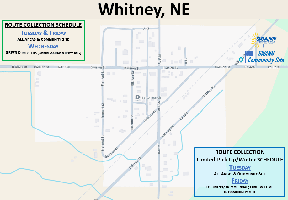 Rushville NE Route Collection Schedule Map