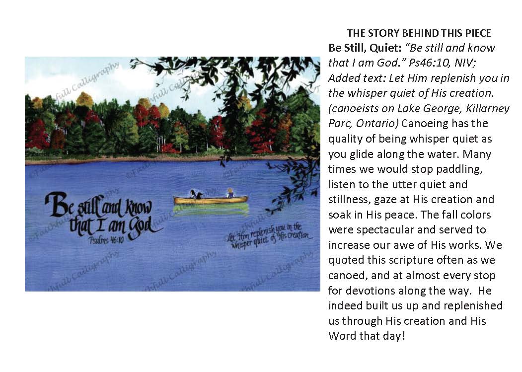 BE STILL, QUIET (Psalms, Encouragement, Faithwalk)