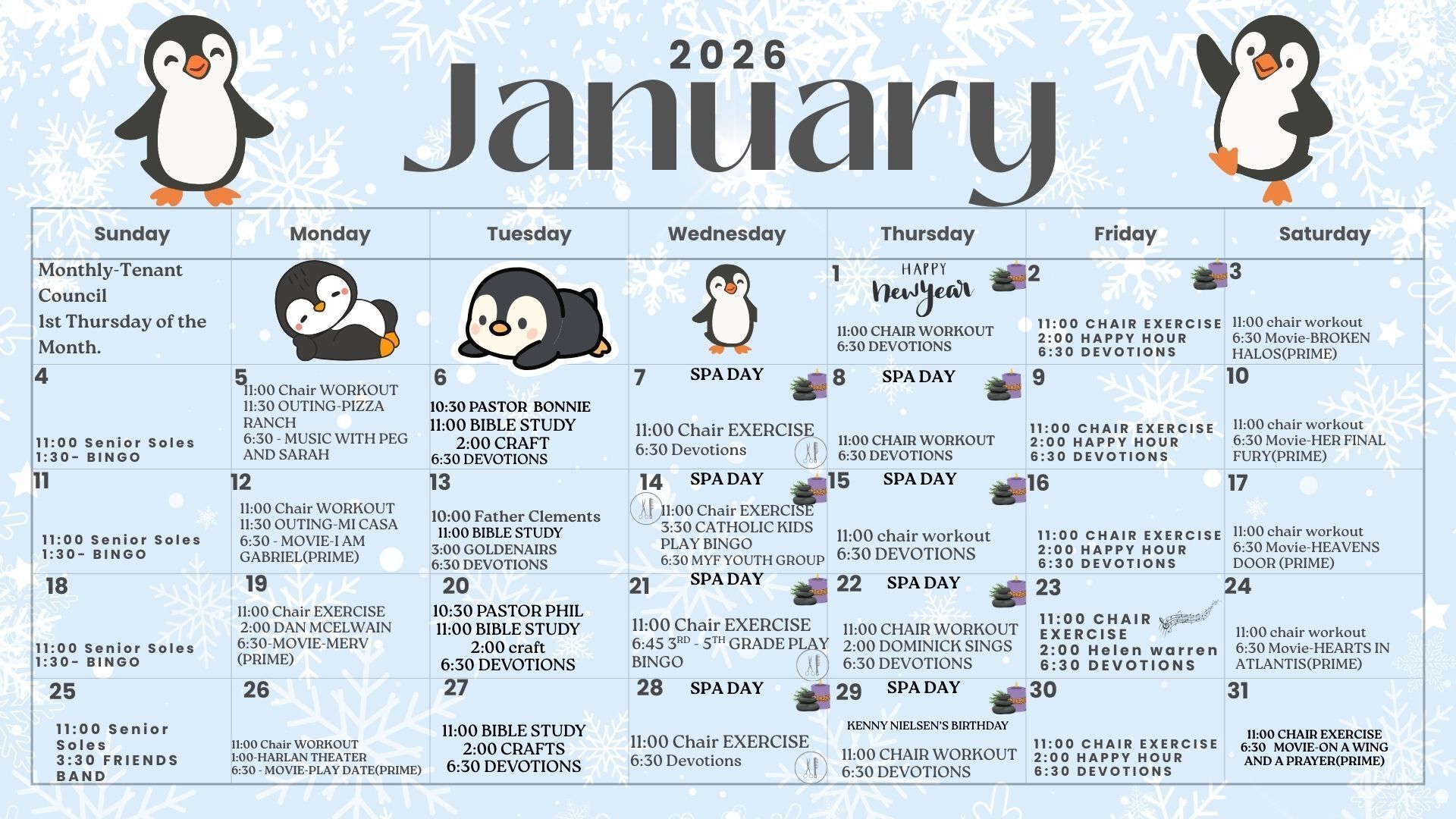 Downloadable Activities Calendar