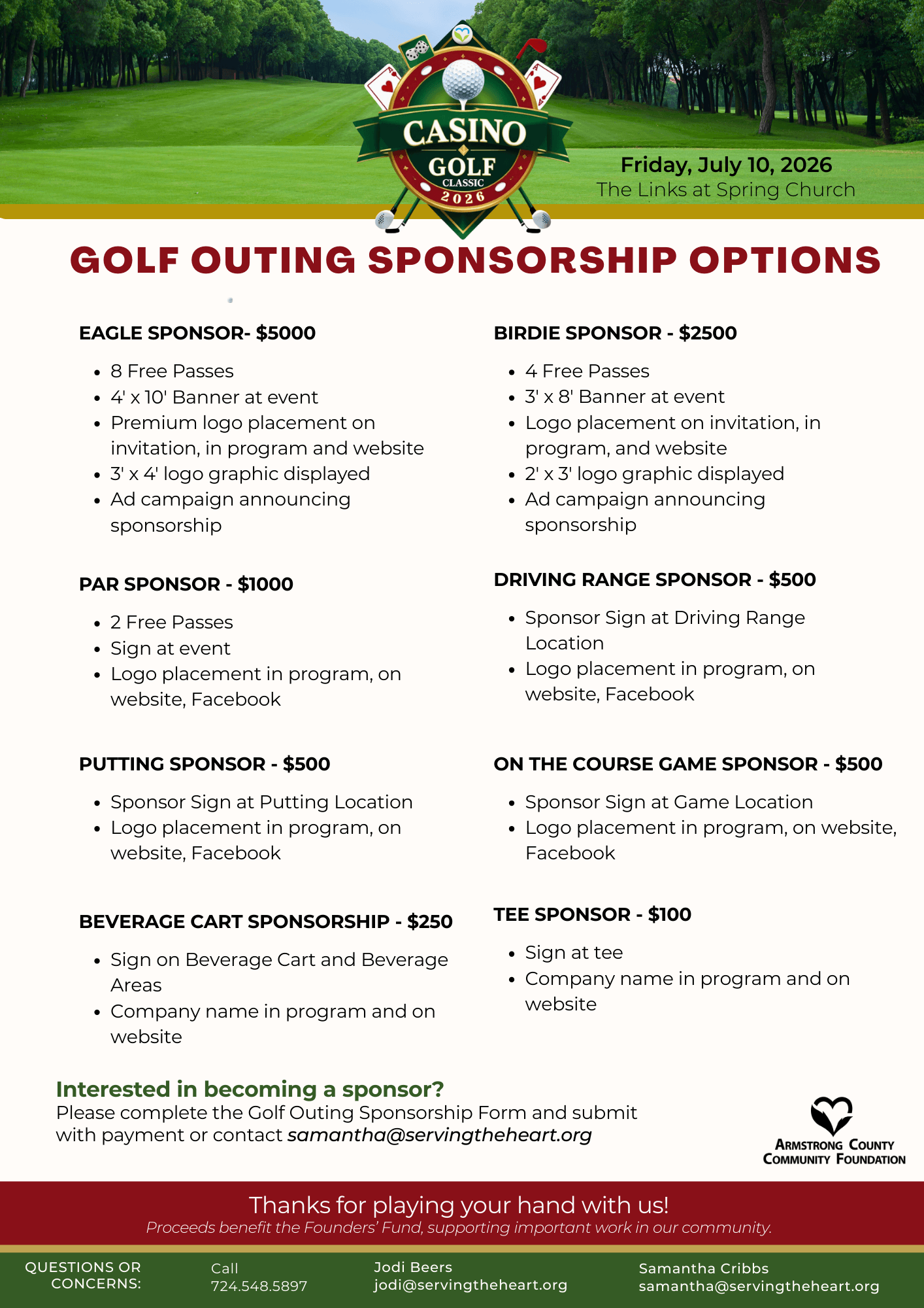 sponsorship options
