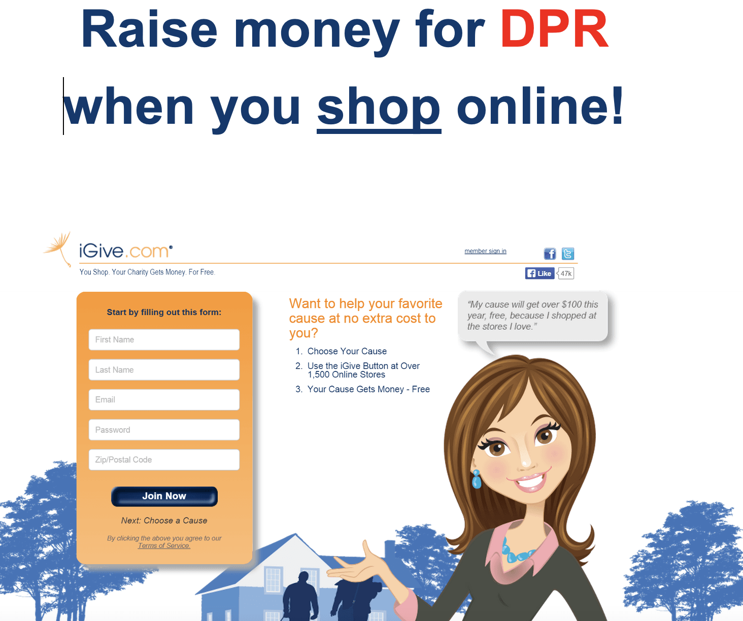 Donate to DPR Via iGive