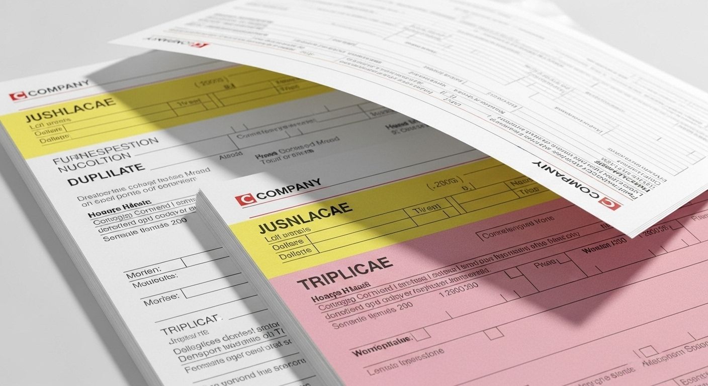 Carbonless NCR business forms with clear duplicate and triplicate copies printed in Seattle and Bellevue.