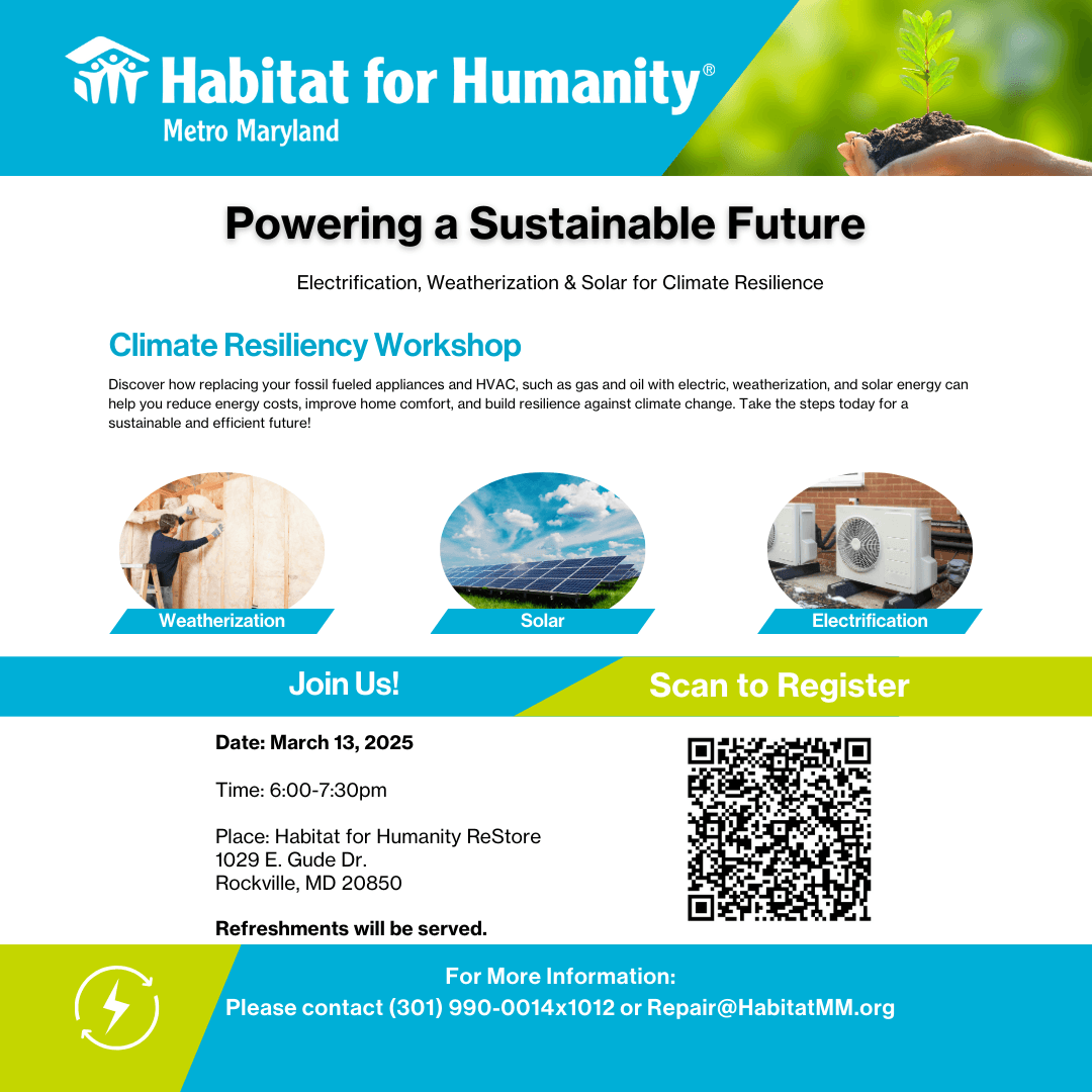 climate resiliency workshop at Habitat for Humanity Metro Maryland - ReStore Rockville