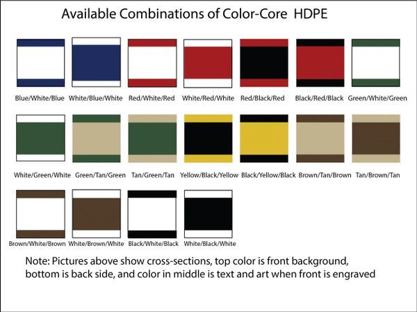 Colorcore 20059 Engraved Plastic Wood & HDPE Color-Core Rugged Outdoor Signs