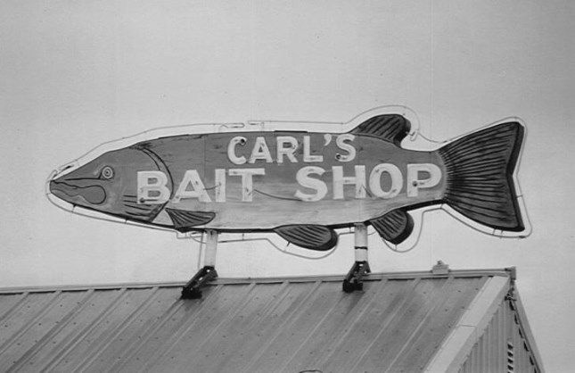 Save Carl's Bait Shop Neon Sign