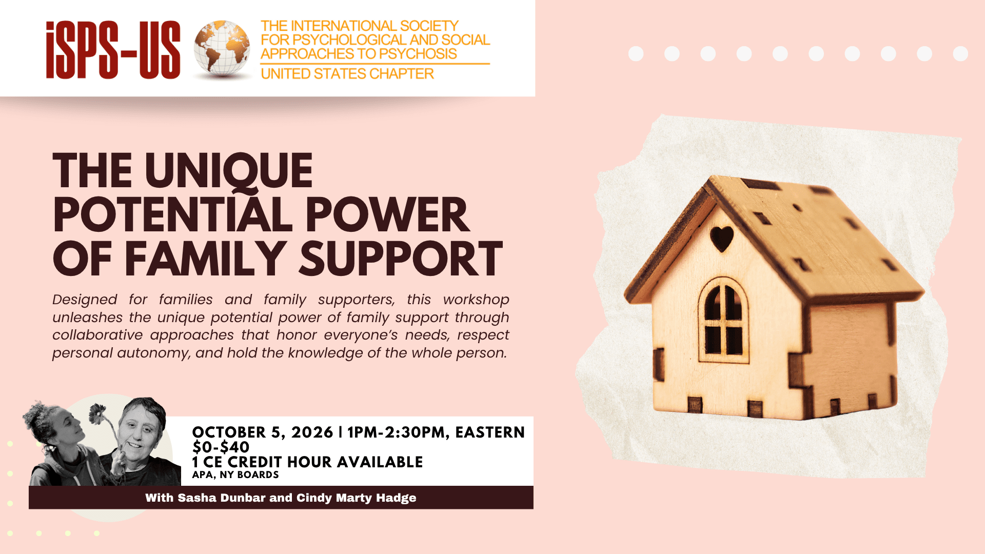 10/5/26 The Unique Potential Power of Family Support with Sasha Dunbar and Cindy Marty Hadge