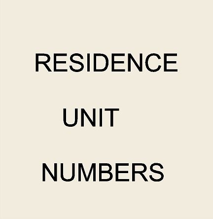 7.  Residence Unit Number and Address  Signs
