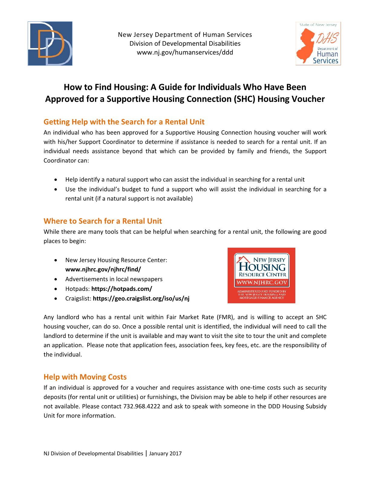 How to Find Housing: A Guide for Individuals Who Have Been Approved for a Supportive Housing Connection (SHC) Housing Voucher