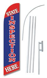 State Inspection Swooper/Feather Flag + Pole + Ground Spike