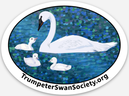 Sweet Swan Family glitter sticker