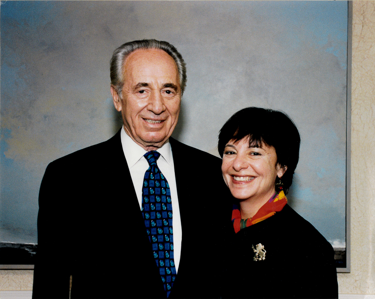 Michele Rosen with the former Israeli Prime Minister and President, Shimon Peres.