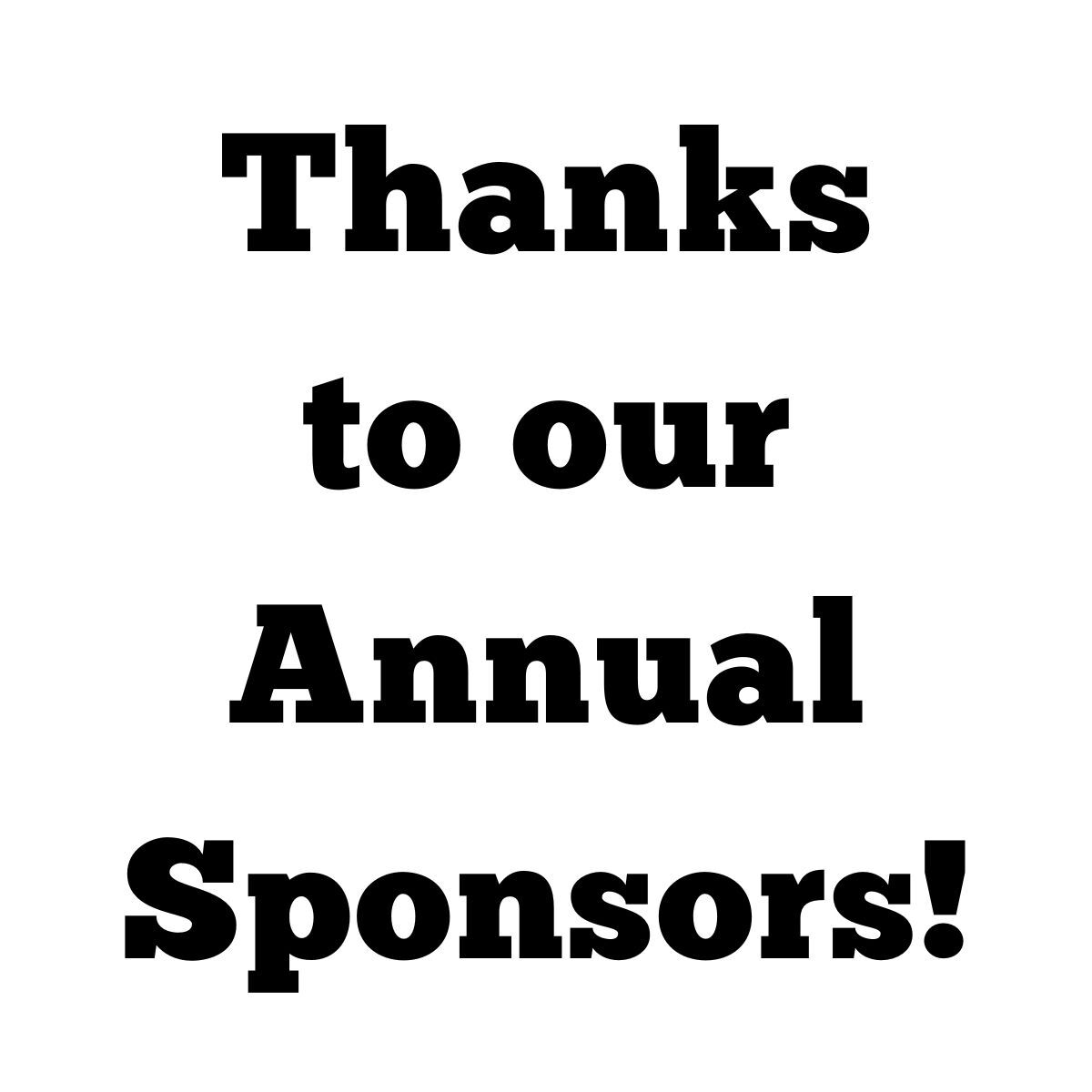 Thanks to our Sponsors