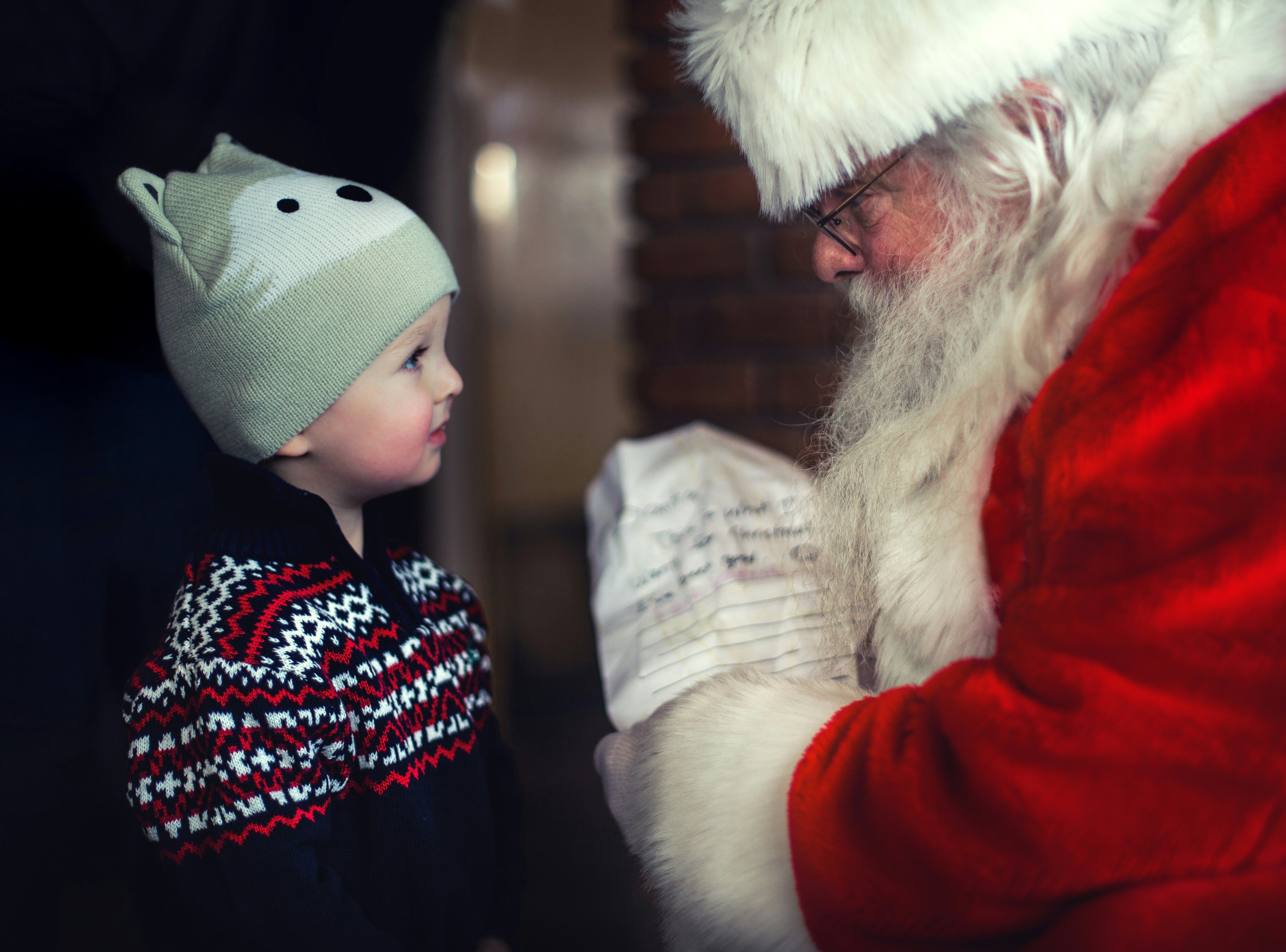 Child and Santa Claus