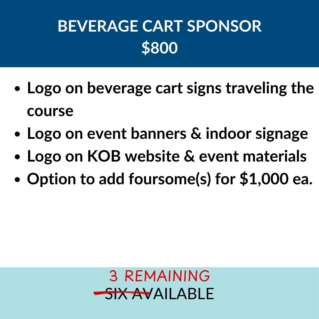 $800 Beverage Cart Sponsor (3 remaining)