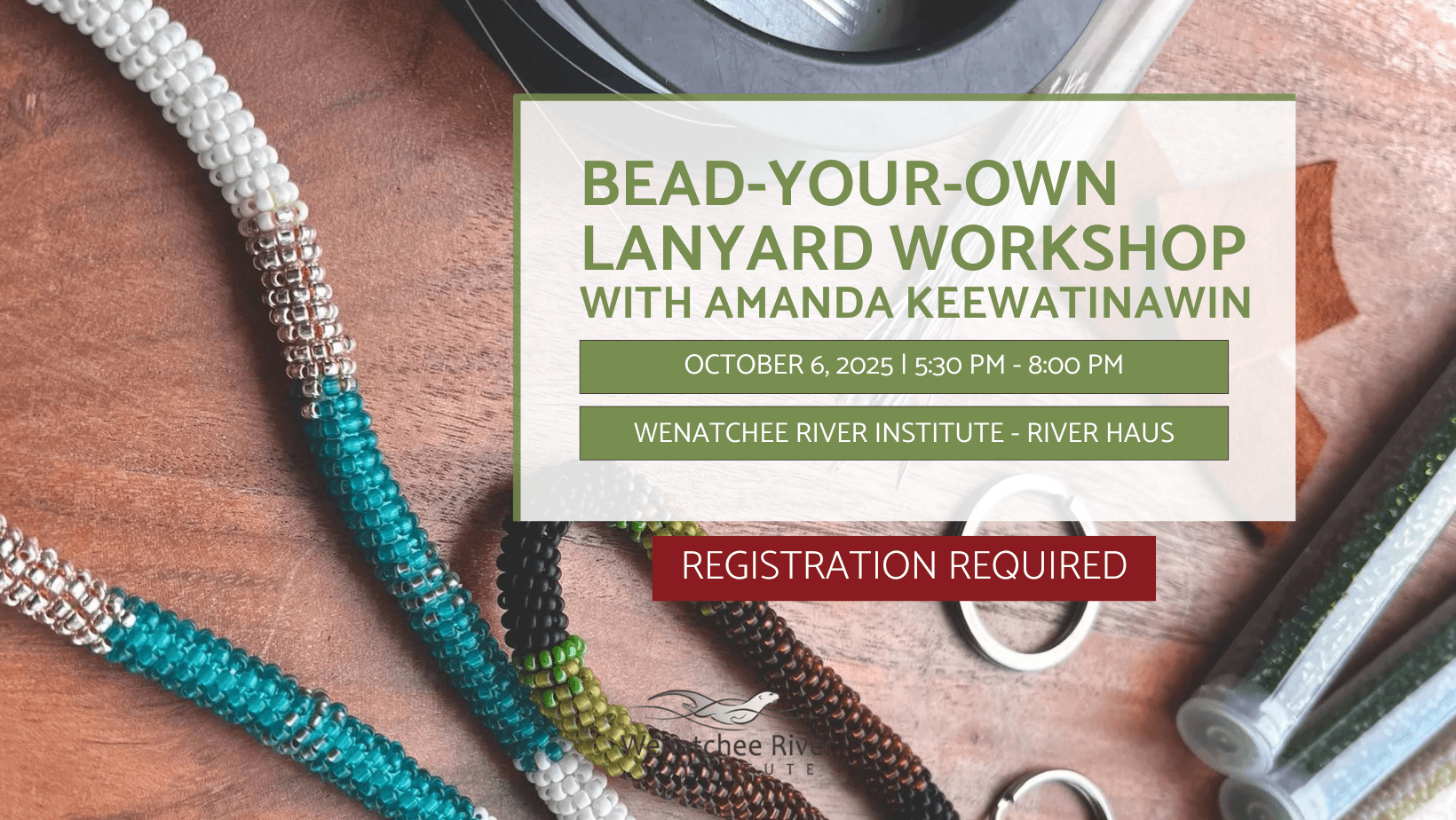 Two beaded lanyards on a table