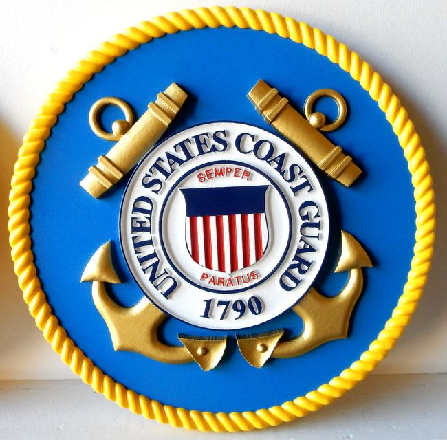 EA-5030 - Seal of the United States Coast Guard (USCG)  Mounted on Sintra Board