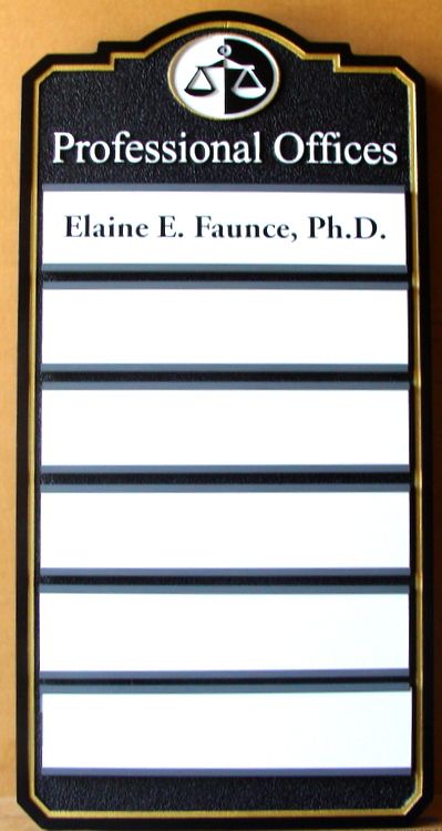A10687 –Multiple Attorney Directory Sign, with Changeable Names 