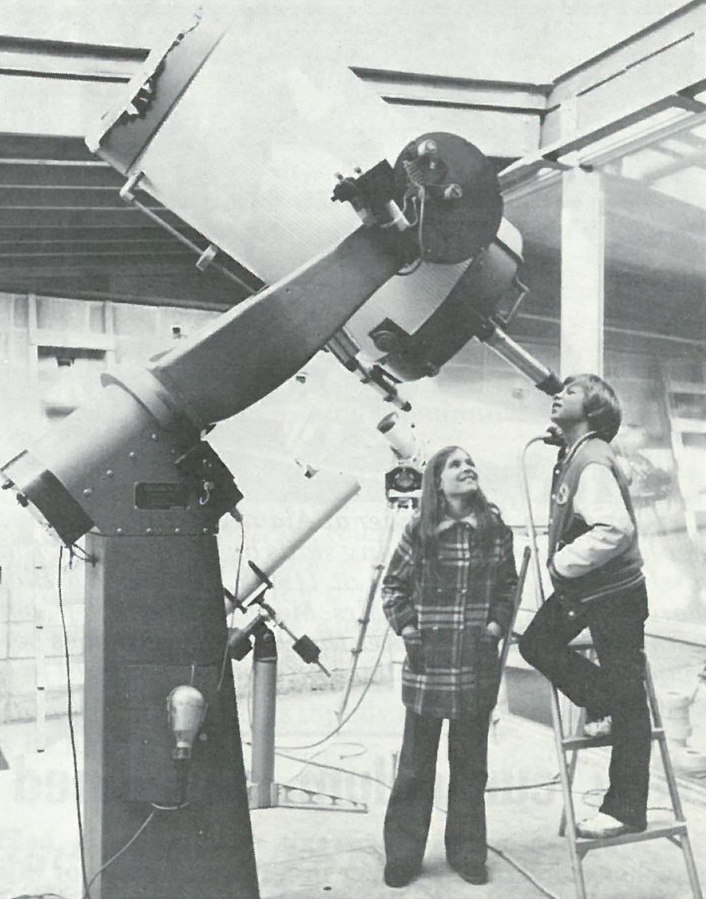 Students in the 1970's Looking Through the Telescope
