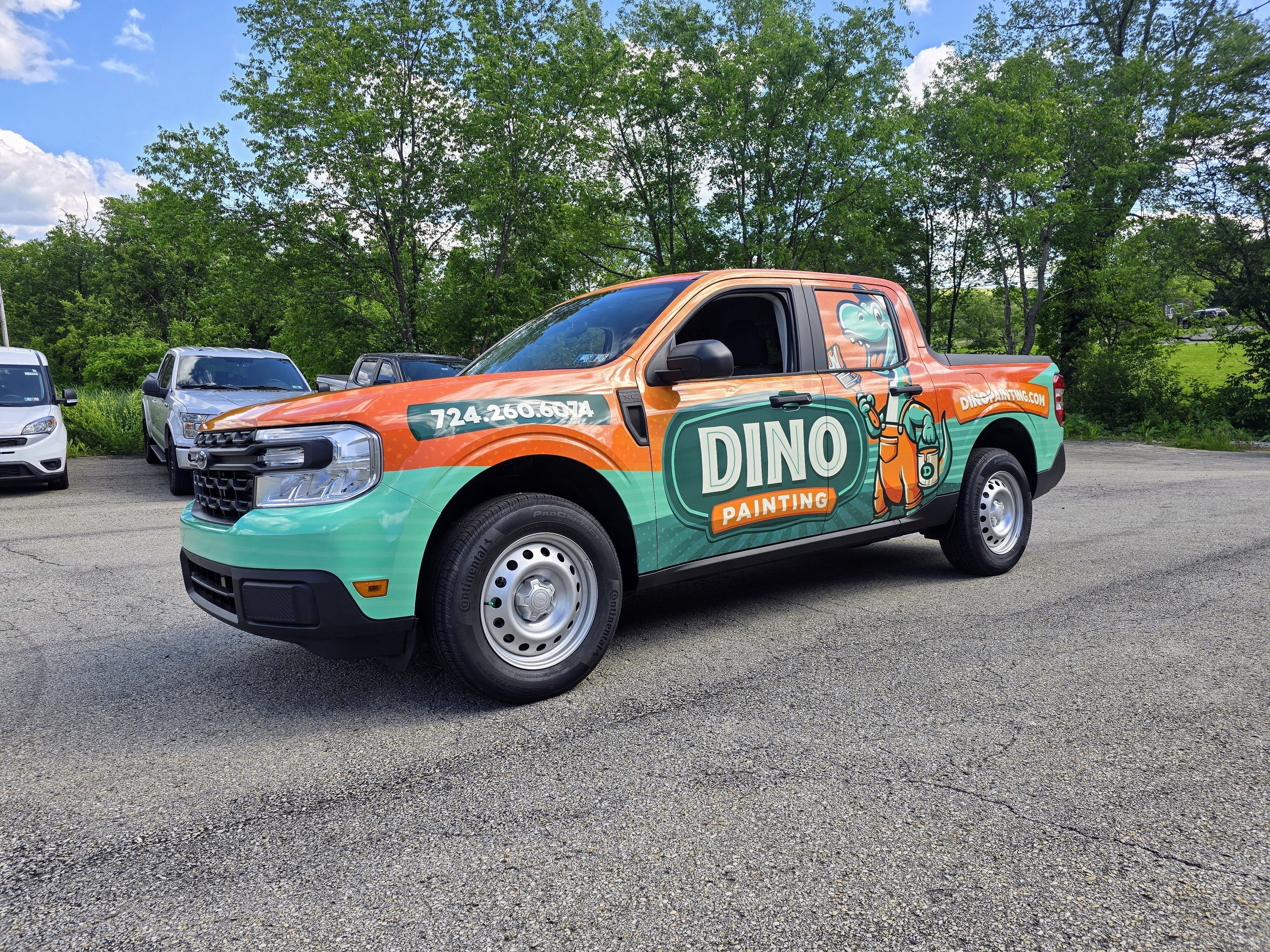 Dino Painting Full truck wrap long lasting vinyl with a quality design