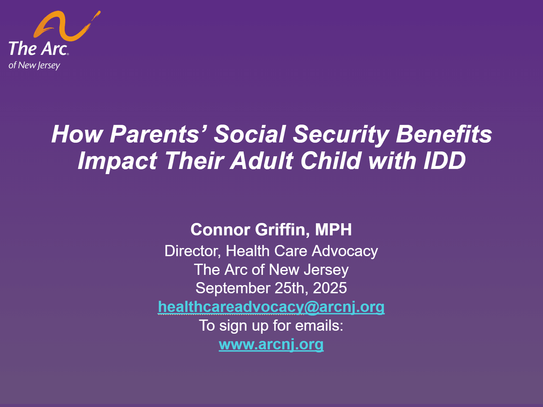 9/25/25 How Parents' Social Security Benefits Impact Their Adult Child with IDD 