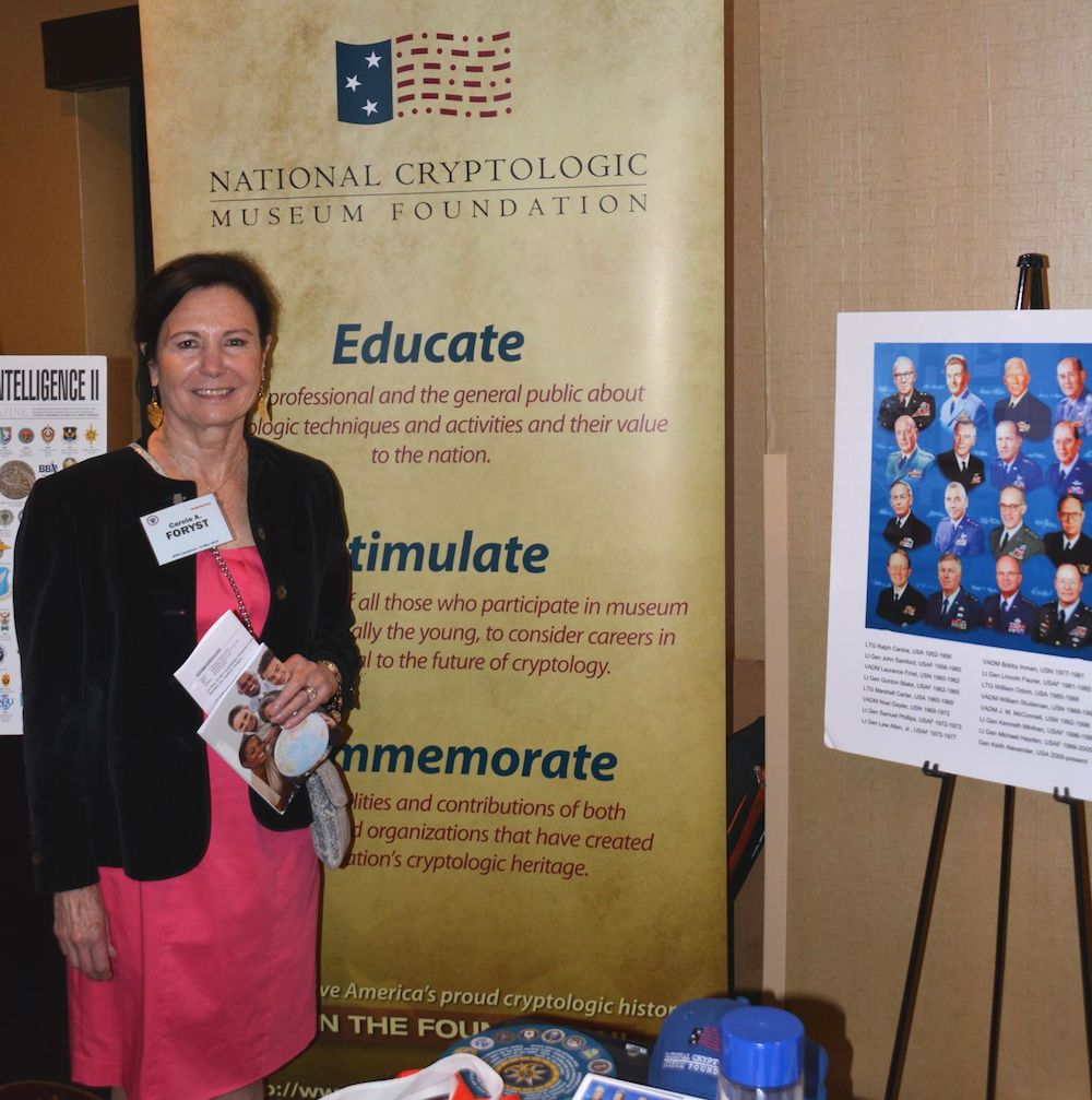 Visiting the NCMF booth at 2015 AFIO Spring Luncheon