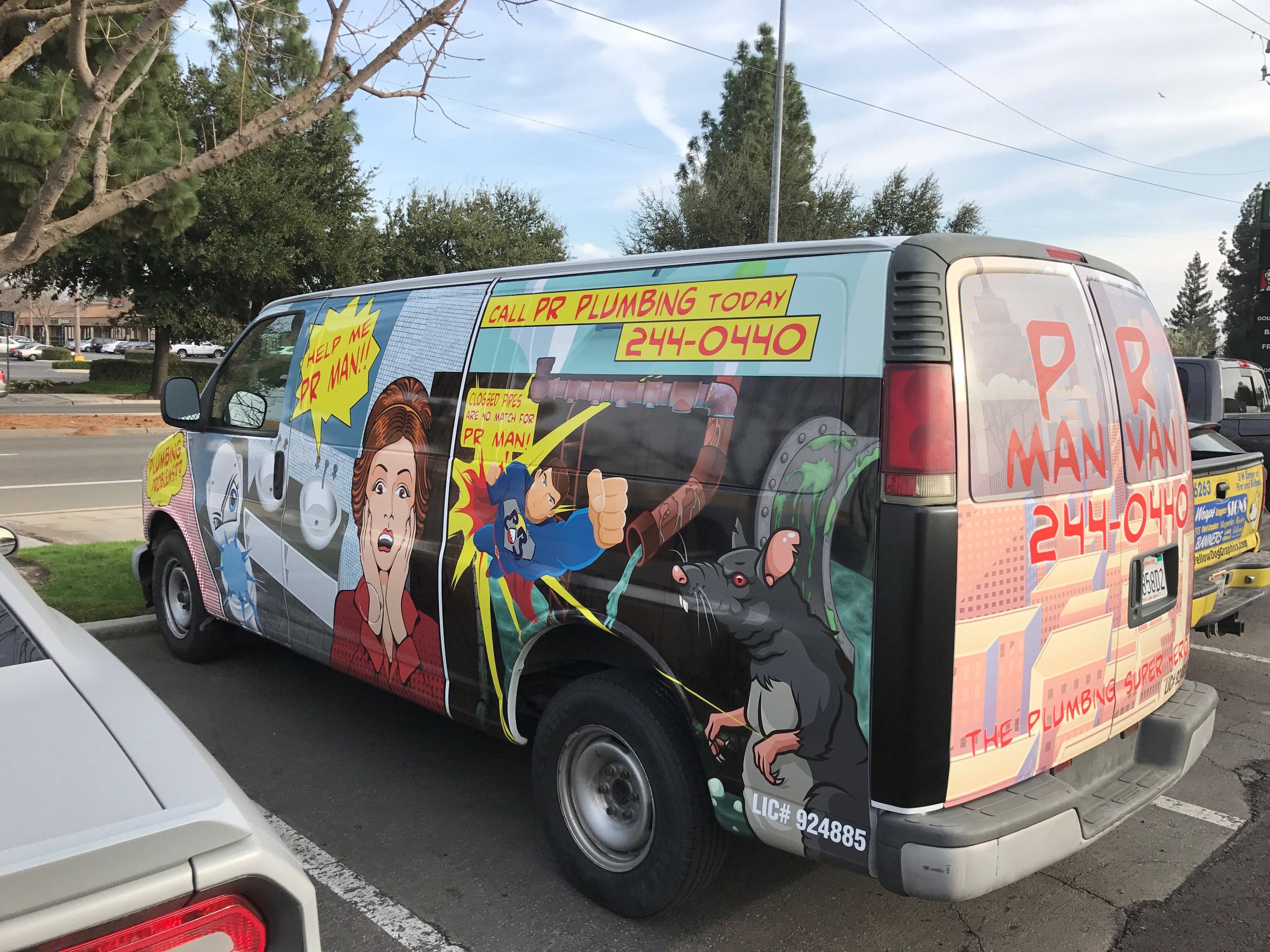 PR Plumbing Comic Book Van