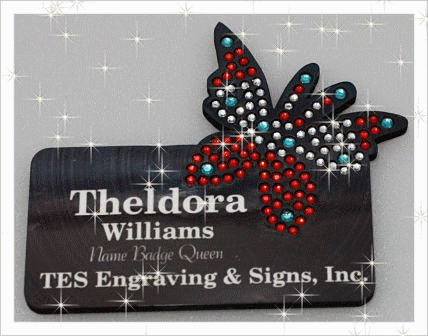 BUTTERFLY BLING NAME BADGE