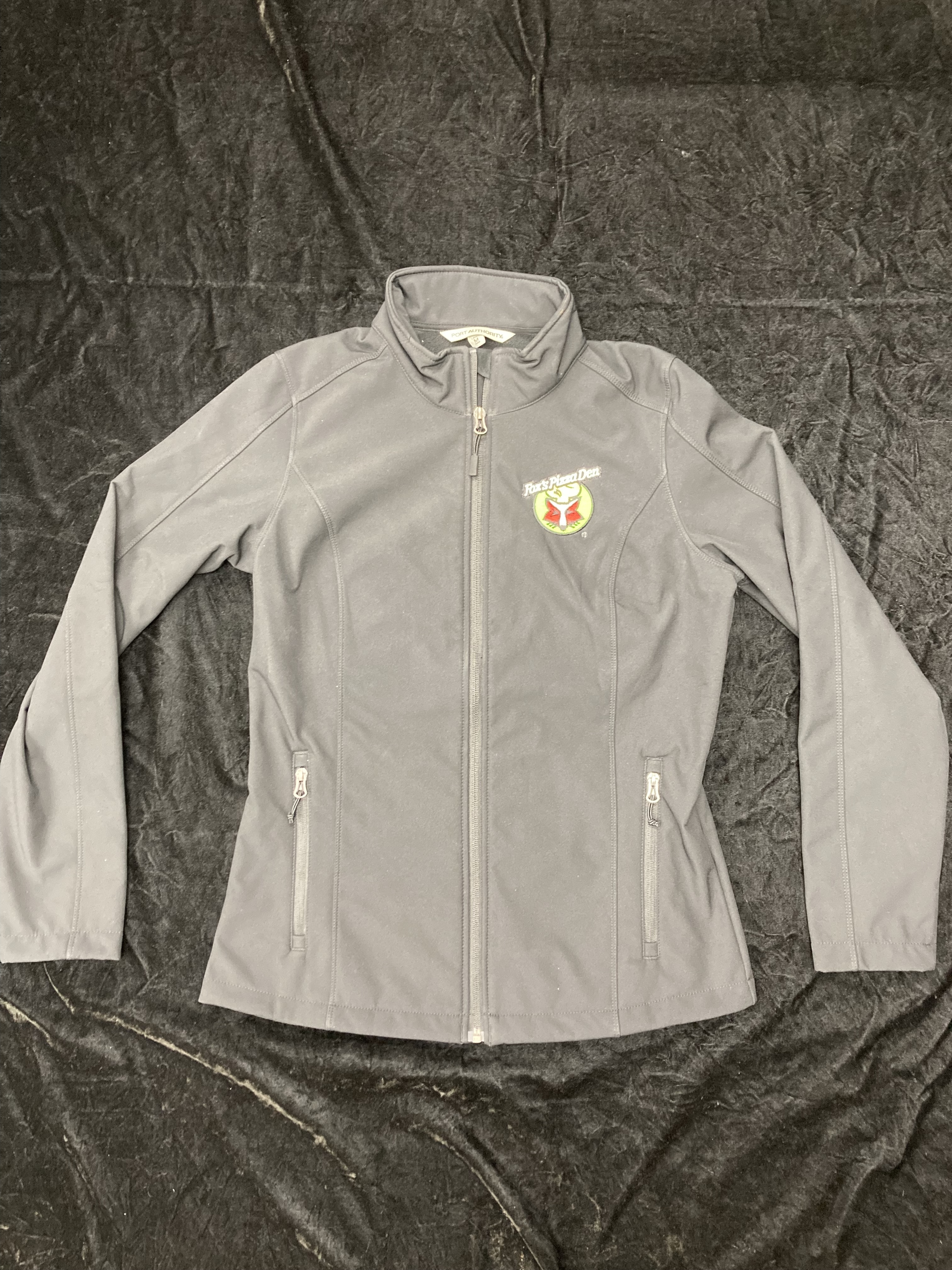 SALE Fox's Logo - LADIES Medium Black Soft Shell Full-Zip Jacket