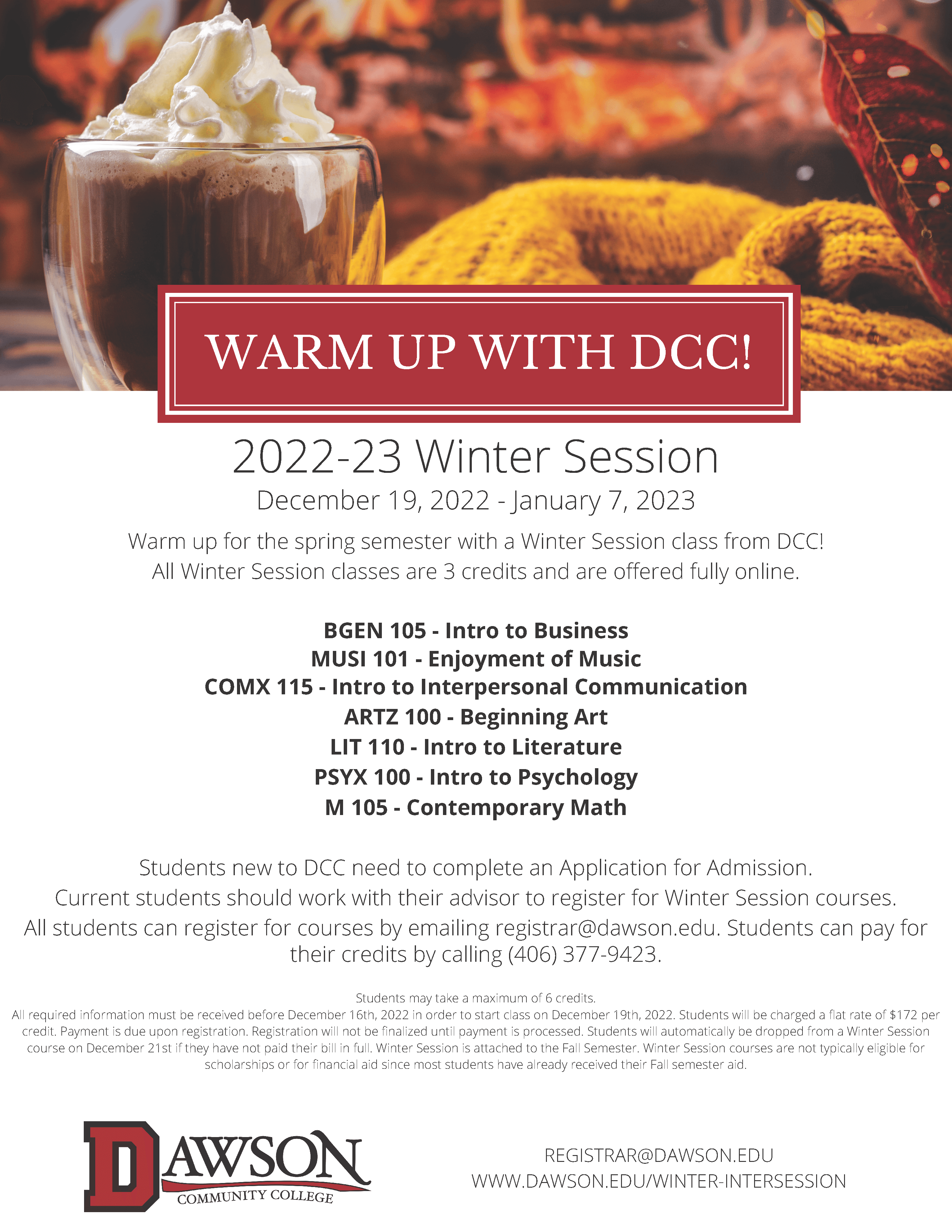 Learn about Winter Session at DCC! December 19 - January 7