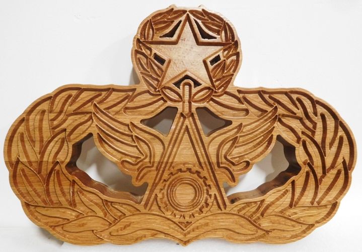 MP-2595 - Wall Plaque of a Crest/ Insignia of a Unit of the US Army, 2.5-D Outline Reloief Mahogany