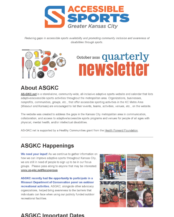 October 2020 ASGKC Newsletter