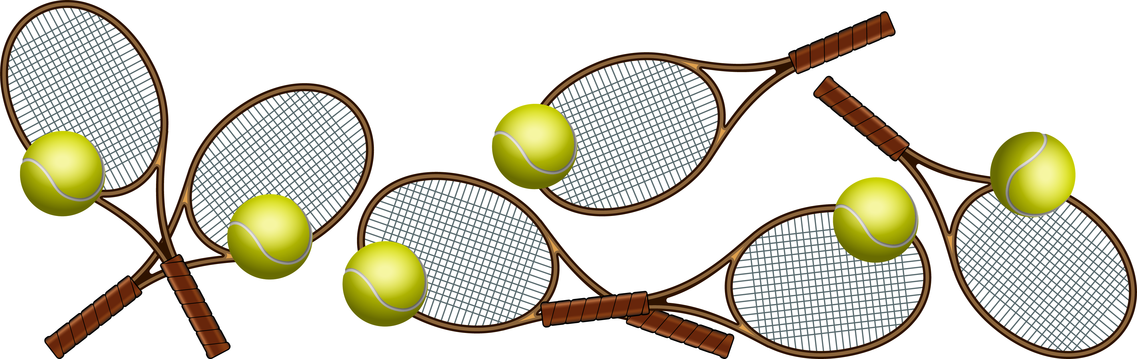 Graphic of tennis rackets and tennis balls