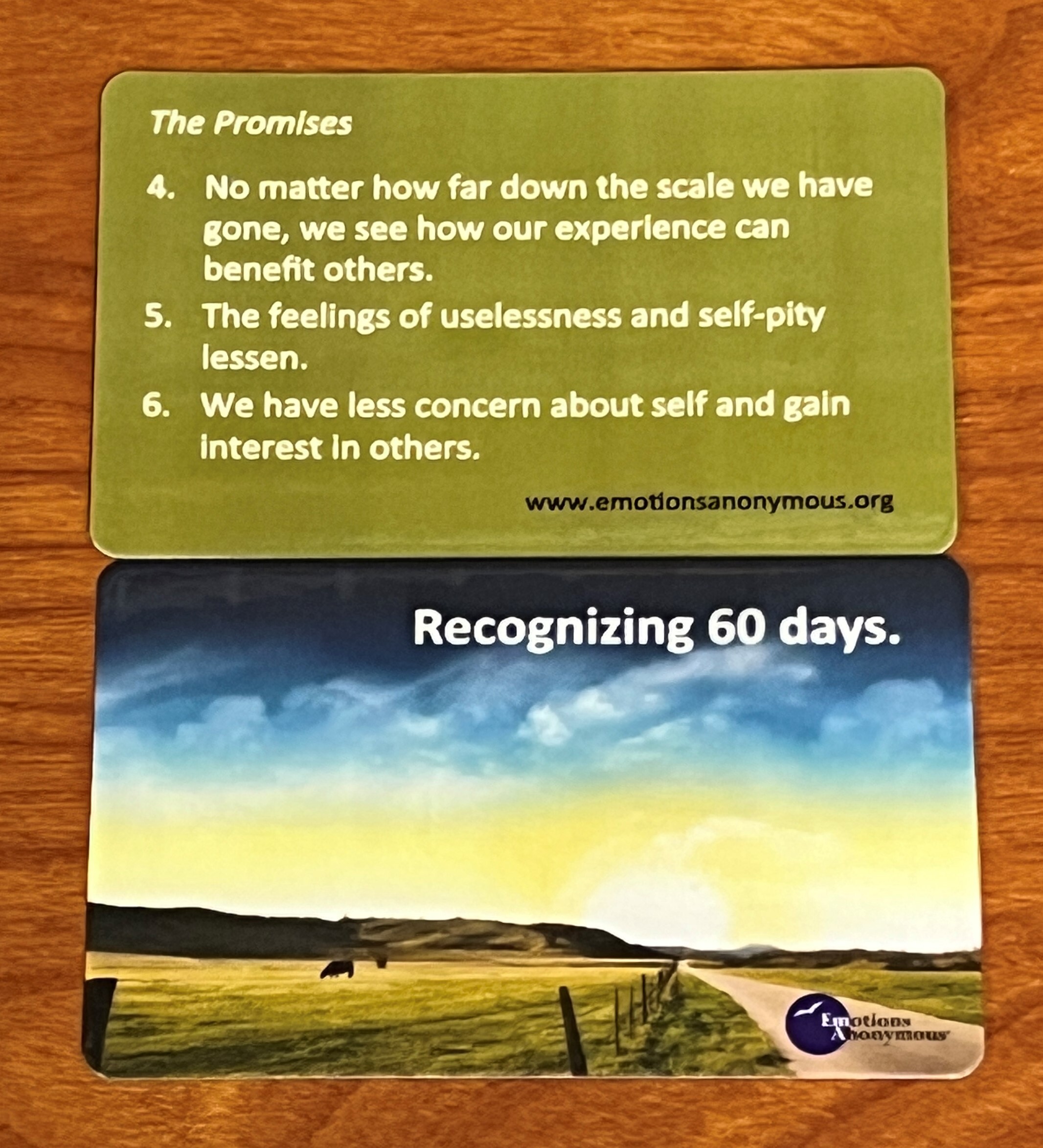 Item #M70A — "60 Days" Recovery Card