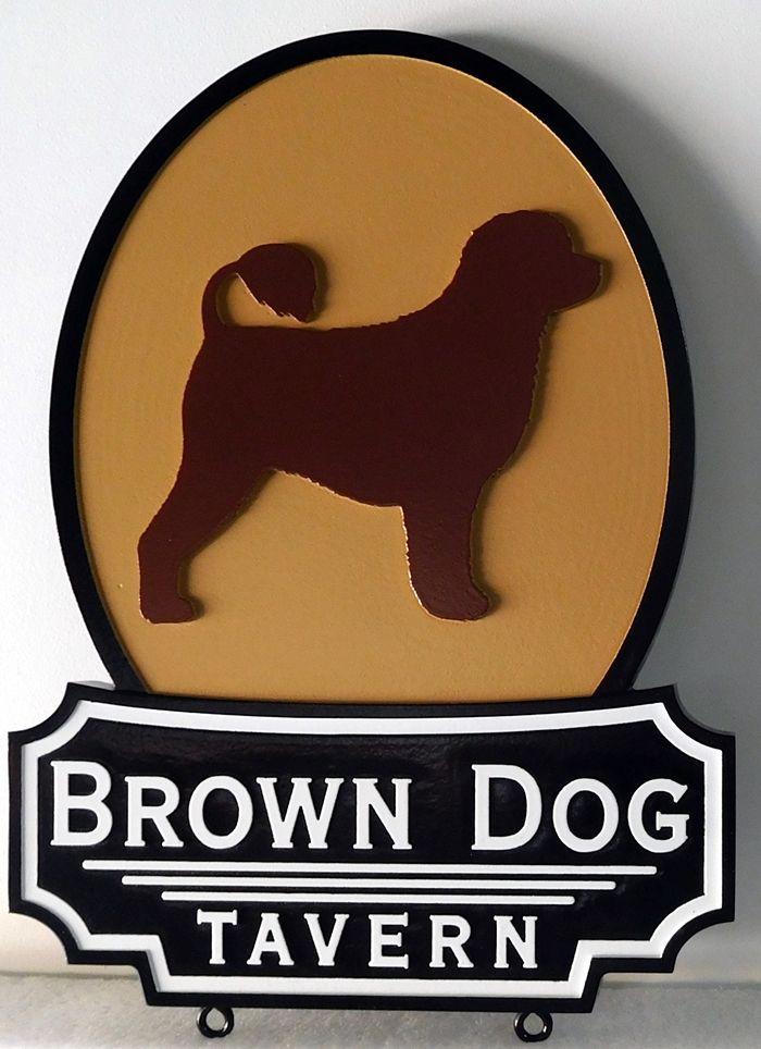 RB27628 - Carved  and Sandblasted sign for the "Brown Dog Tavern".