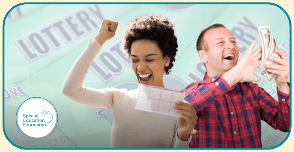 man and woman holding money and cheering