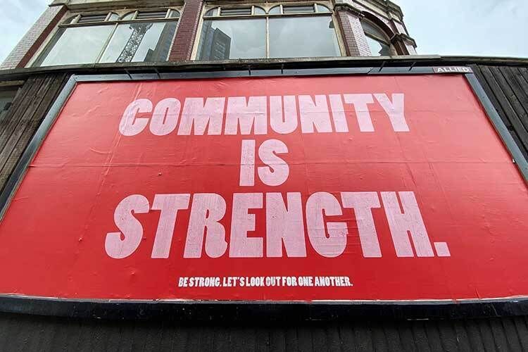 image of community is strength sign