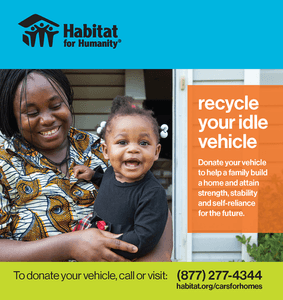 Habitat for Humanity family benefiting from vehicle donation program that helps fund affordable homes through Habitat for Humanity in Pasco County.