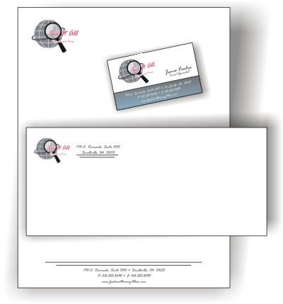 letterhead stationery envelopes and business cards for travel agencies